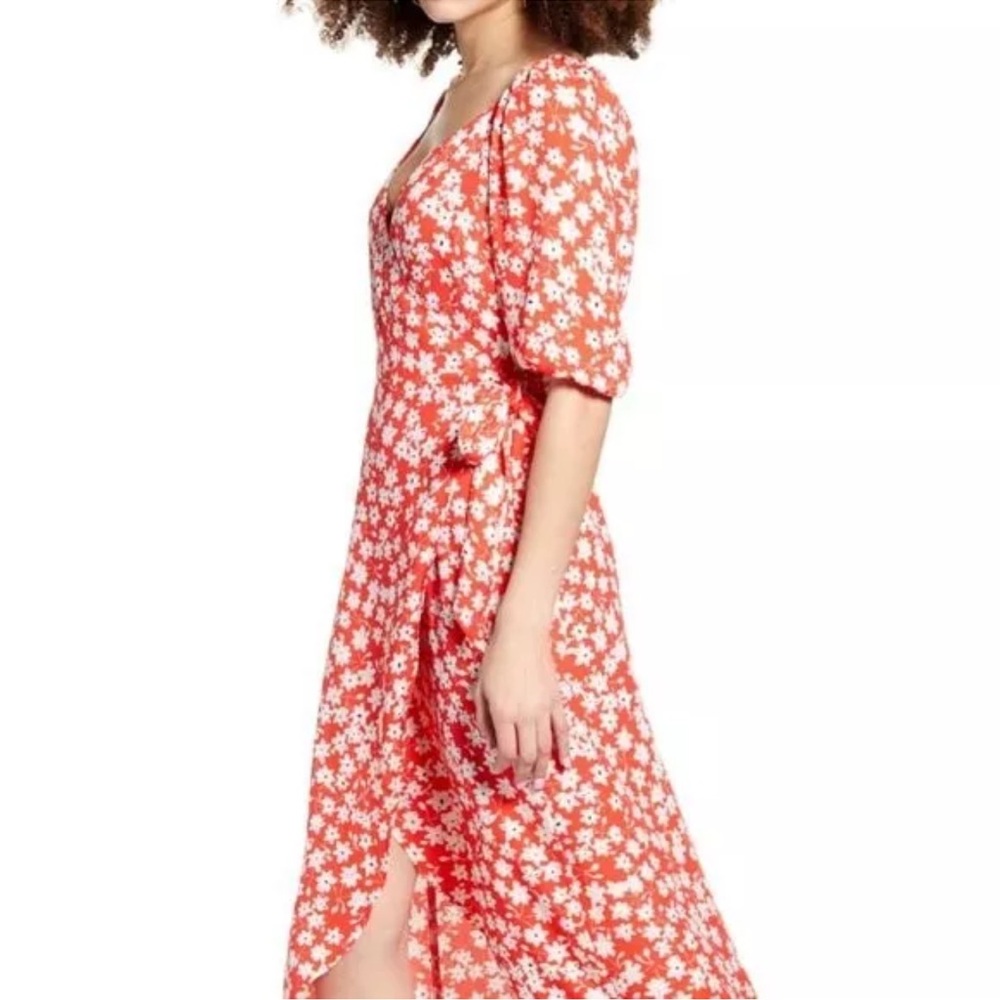 Leith floral wrap dress